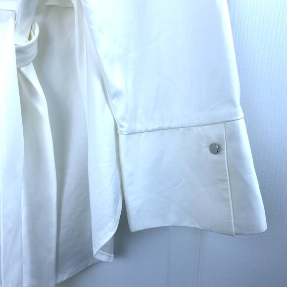 Chico’s Black Label White Wrap Women Blouse with Tie Waist Size 3 (XL, US 16-18) - Picture 4 of 12